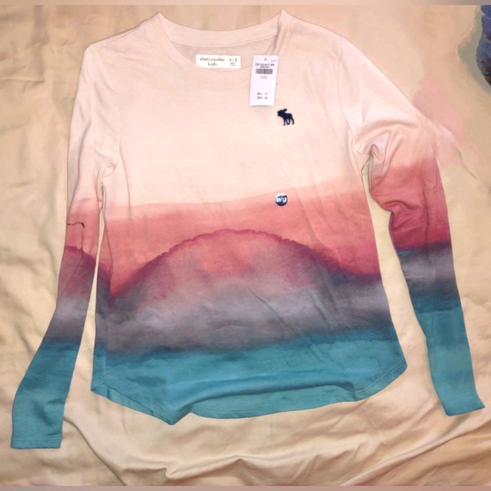 NWT Abercrombie & Fitch Kids Long Sleeve Tie Dye shirt, Girl's Size 11/12